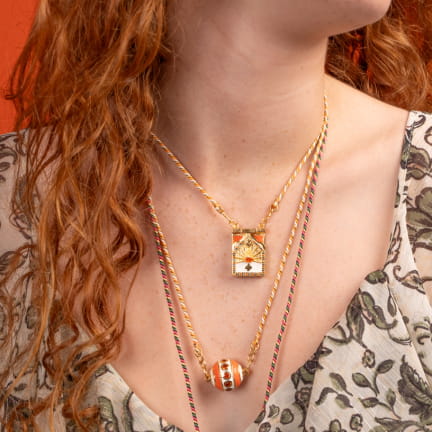 MOTEE Gourmandise (émail orange et blanc)