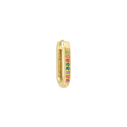 PAIRE DE BOUCLES D'OREILLE TOTEM ALLONGE SERTIES