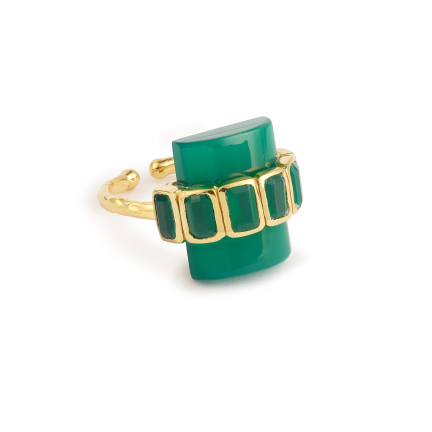 BAGUE SURYA 1 RANG ONYX VERT