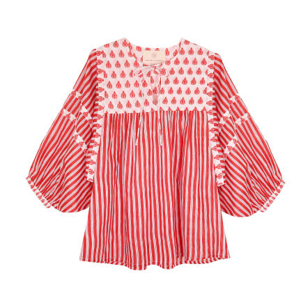 BLOUSE STRIPES ROUGE