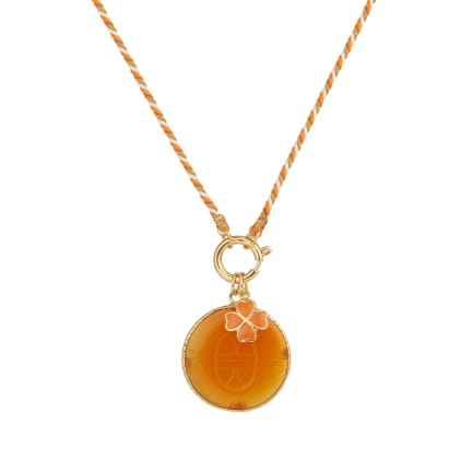 LUCKY LUCK CORNALINE/CHARM ORANGE ET BLANC
