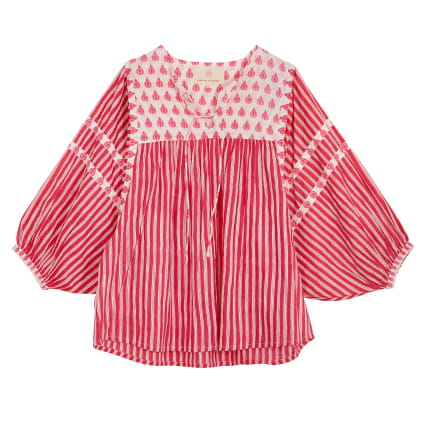 BLOUSE STRIPES ROSE FUSCHIA