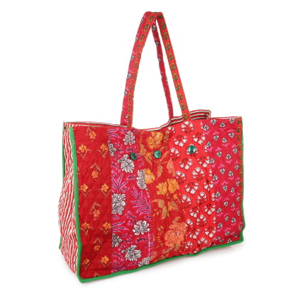 CABAS PATCHWORK ROUGE