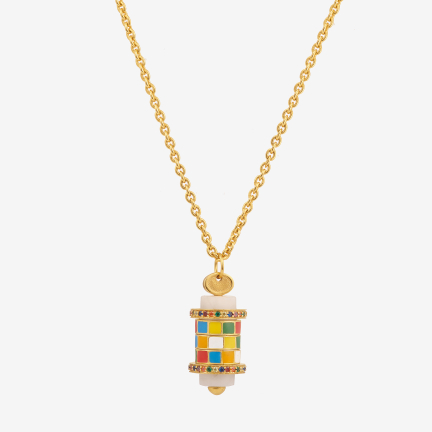 MOT DE PASSE ARLEQUIN (with a golden plated chain)