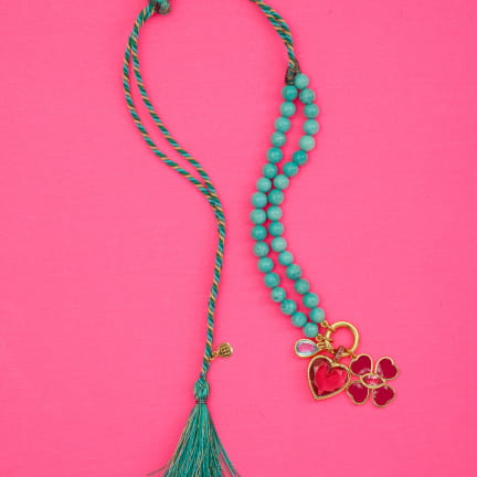 PENDENTIF COEUR CRISTAL BLEU LAGON