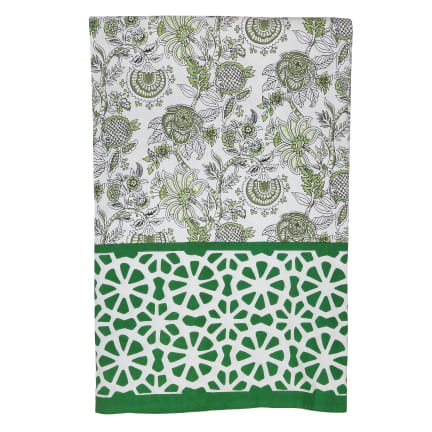 Nappe Floral délicat vert et blanc