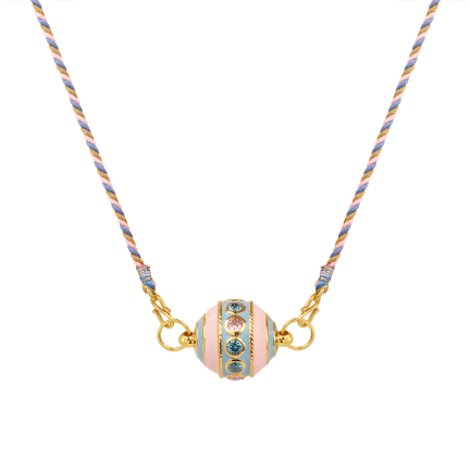 MOTEE Gourmandise (émail bleu et rose pâle)