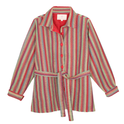VESTE TISSEE CEINTUREE