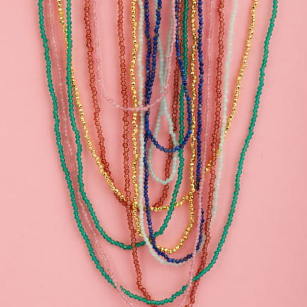 CHAINE EN PIERRES (AMAZONITE) 46 cm