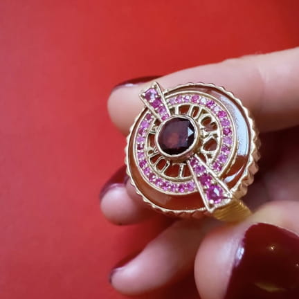 BAGUE LUCKY LURE Cornaline