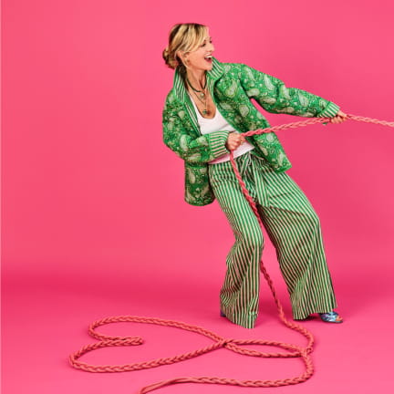 PANTALON STRIPES VERT
