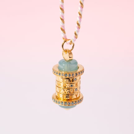 MOT DE PASSE CALCÉDOINE AQUA/BLEU (Cordon bleu, blanc et doré)