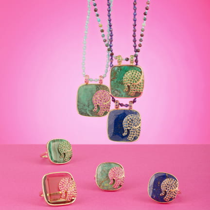 TANALAND Améthyste et saphirs jaunes