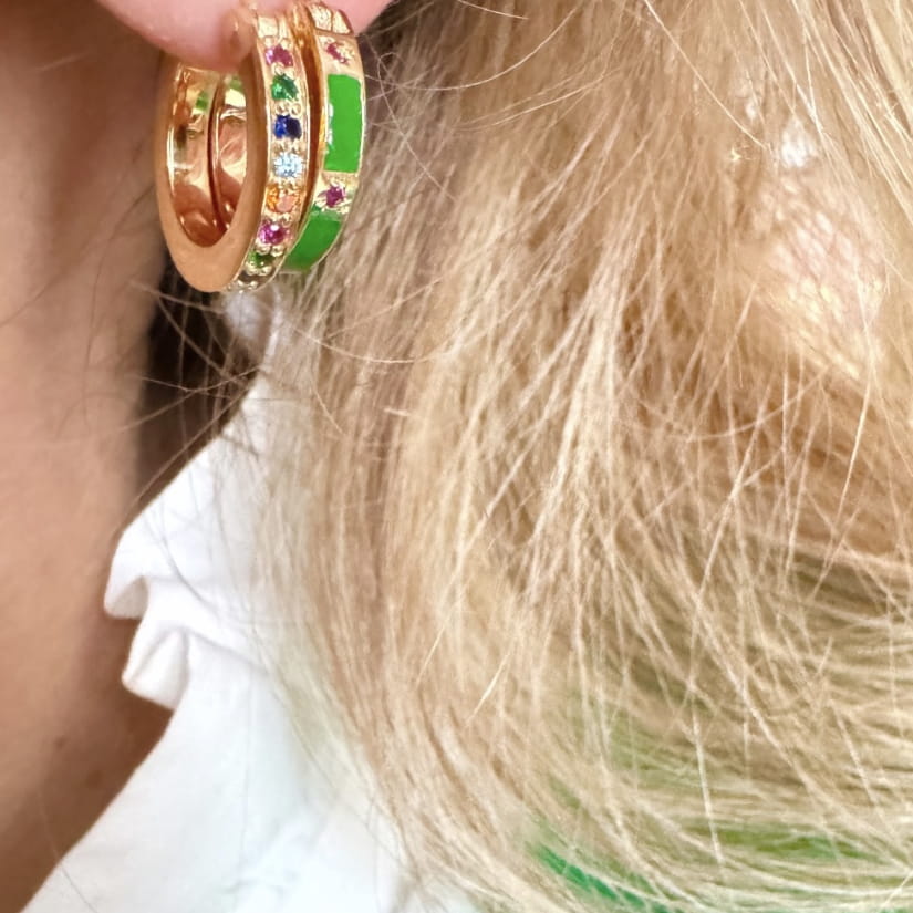 MONO BOUCLE D'OREILLE TOTEM SERTIE