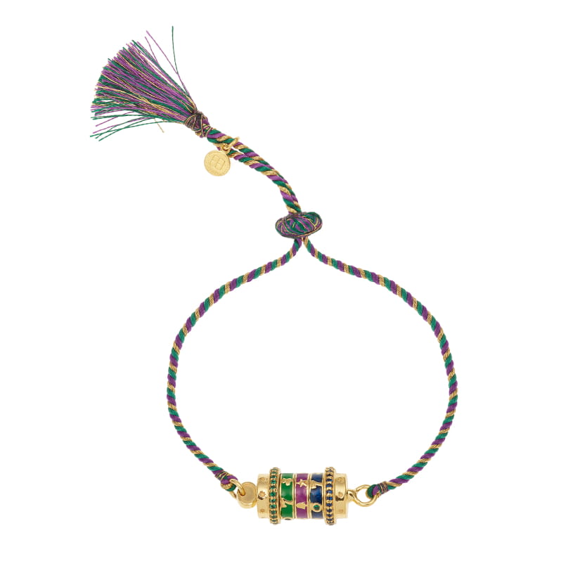 MOT DE PASSE bracelet JACKPOT émail vert/violet/bleu