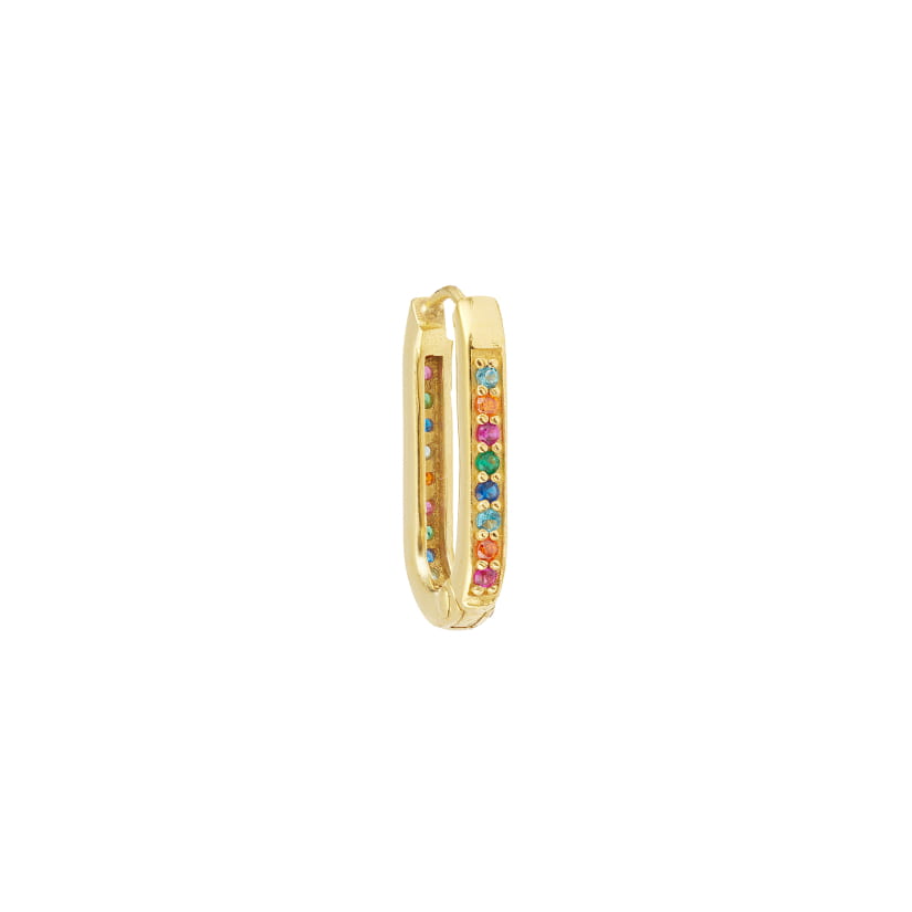 PAIRE DE BOUCLES D'OREILLE TOTEM ALLONGE SERTIES