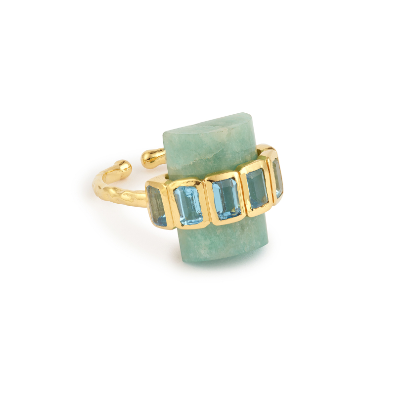BAGUE SURYA 1 RANG AMAZONITE