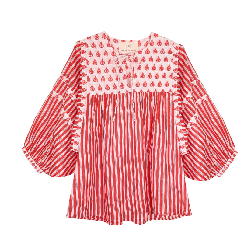 BLOUSE STRIPES ROUGE