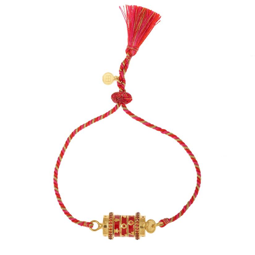 MOT DE PASSE bracelet JACKPOT émail rouge