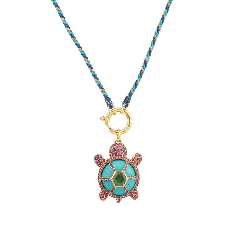 LA TORTUE CAROLINE en Haute Fantaisie (Turquoise)