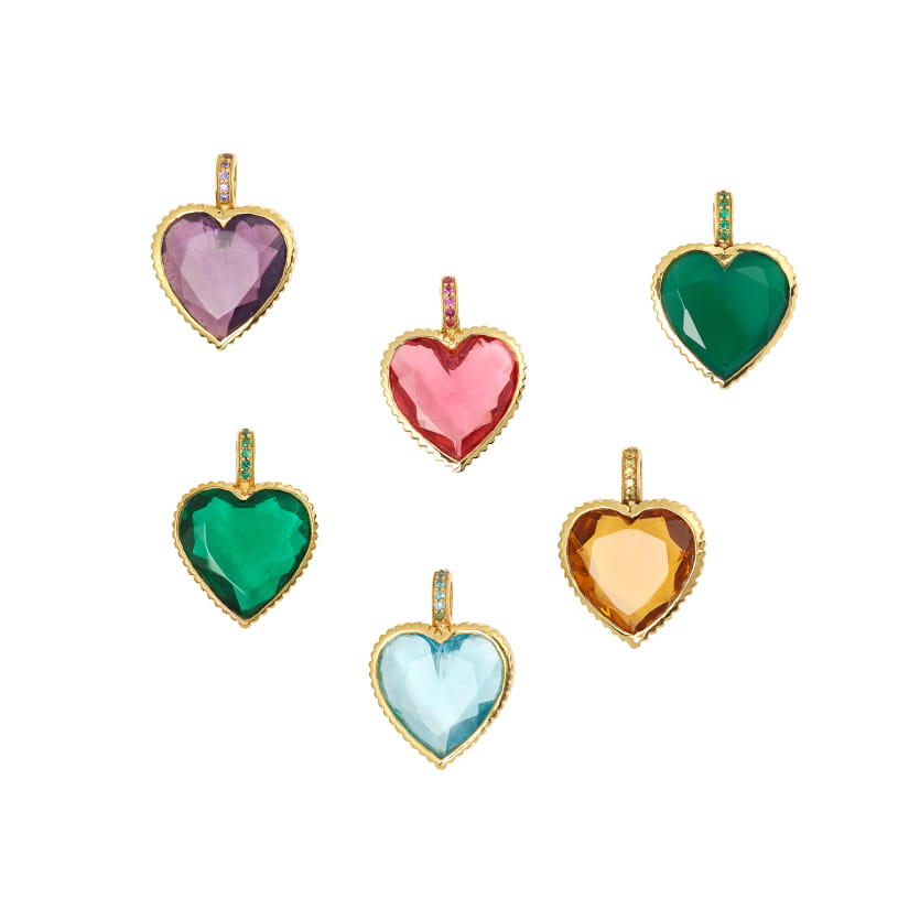 PENDENTIF COEUR CRISTAL ROSE