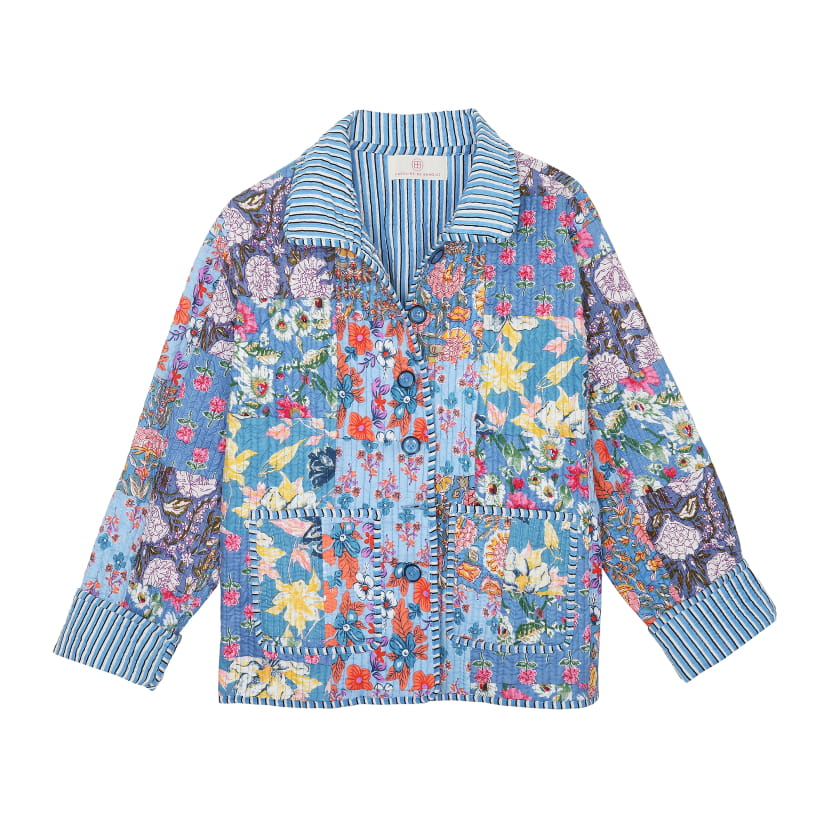 VESTE PATCHWORK BLUE