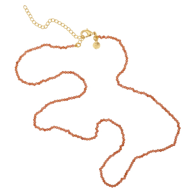 CHAINE EN PIERRES (GRENATS ROUGE CLAIR) 60 cm