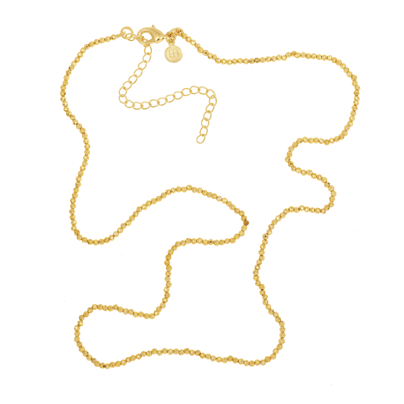 CHAINE EN PIERRES (Pyrite dorée) 60 cm