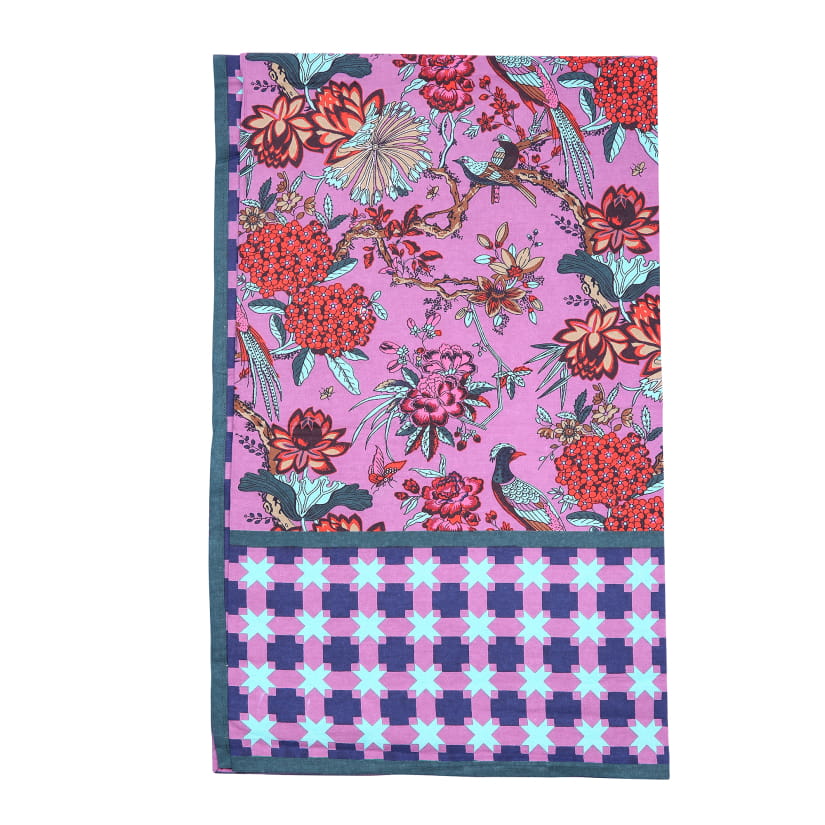 Nappe OISEAUX/CROISILLONS fond violet