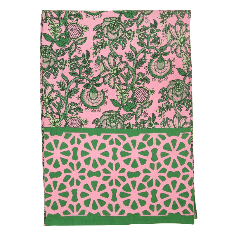 Nappe Floral délicat rose et vert