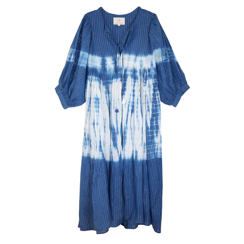 ROBE TIE AND DYE BLEUE