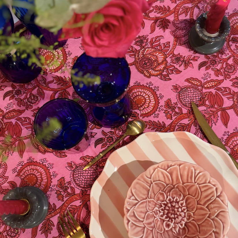 Nappe Floral fondu Rose foncé