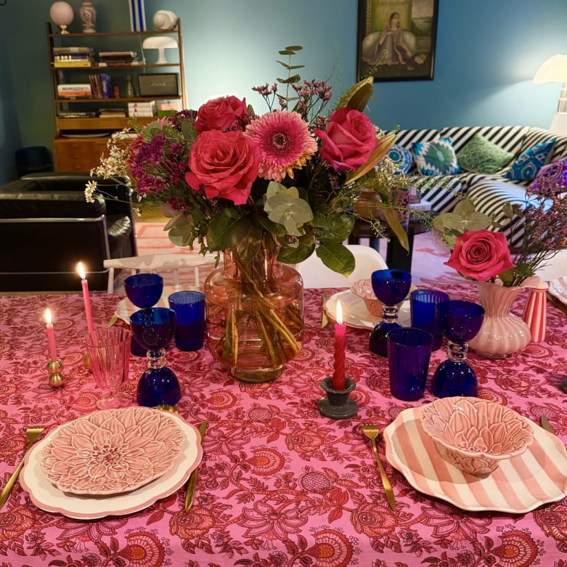 Nappe Floral fondu Rose foncé