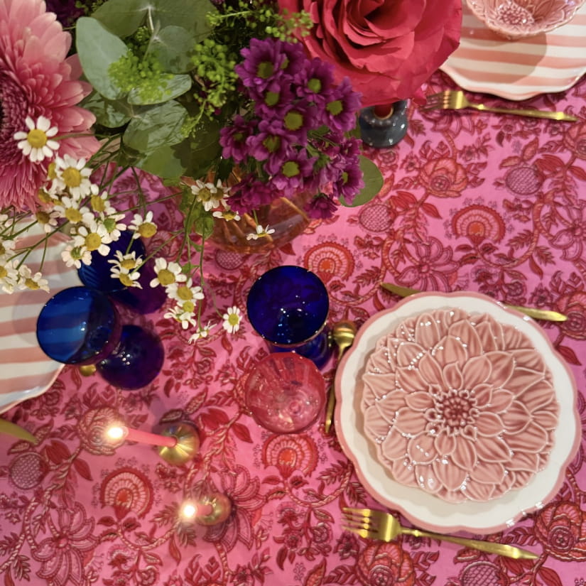 Nappe Floral fondu Rose foncé