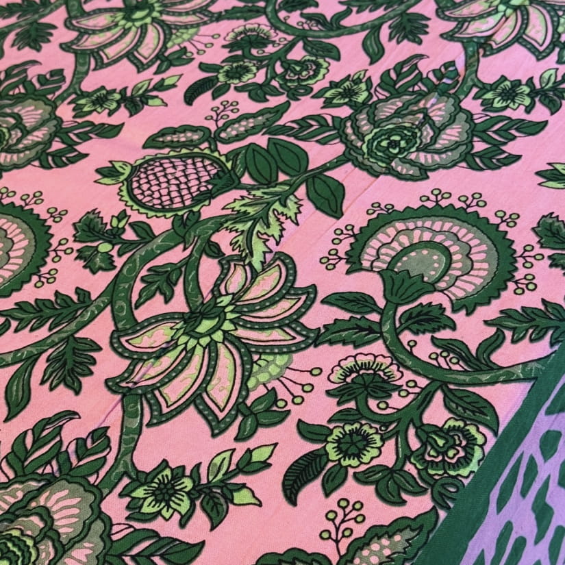 Nappe Floral délicat rose et vert