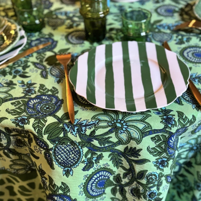Nappe Floral fondu vert