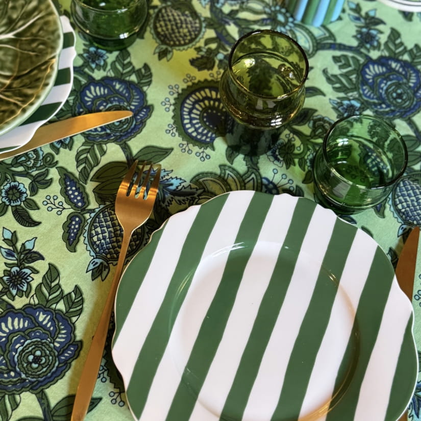 Nappe Floral fondu vert