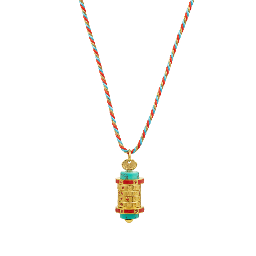 MOT DE PASSE (turquoise et émail rouge)