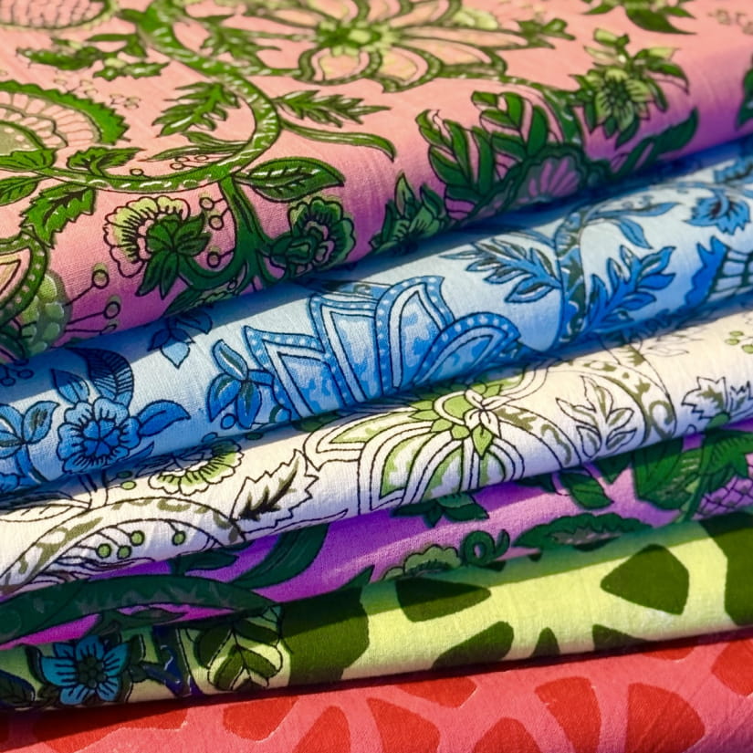 Nappe Floral délicat rose et vert