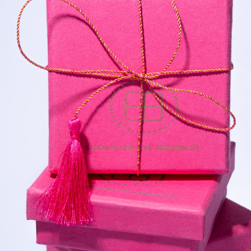 MOTEE Gourmandise (émail bleu et rose pâle)