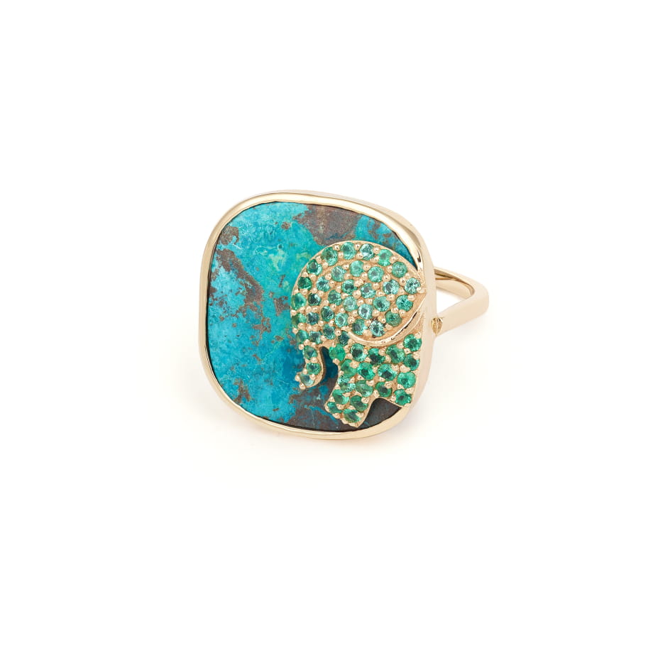 BAGUE TANALAND Turquoise et émeraudes