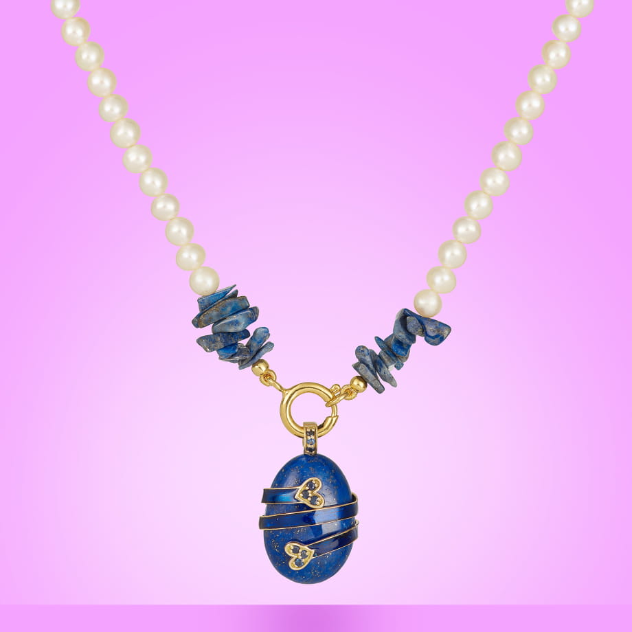 CHAINE DE PERLES ET LAPIS