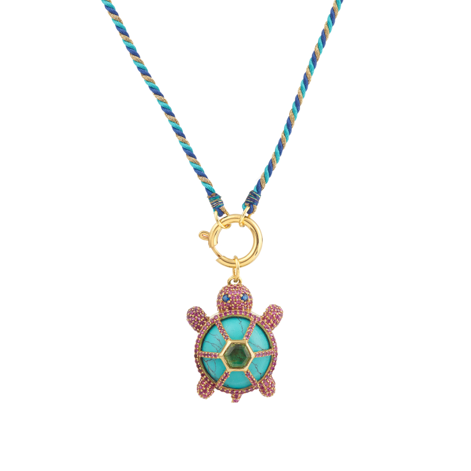 LA TORTUE CAROLINE en Haute Fantaisie (Turquoise)