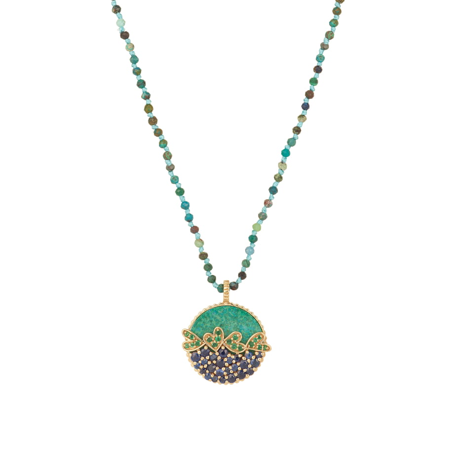 VAGUE D'AMOUR Chrysocolle  et saphirs bleus