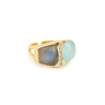 TWINS (Calcédoine aqua et labradorite)