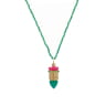 TOTEM ASTRO (onyx vert et cornaline avec cordon en soie)