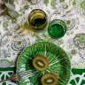 Nappe Floral délicat vert et blanc
