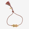 MOT DE PASSE bracelet (lien en soie rose, vert et or)